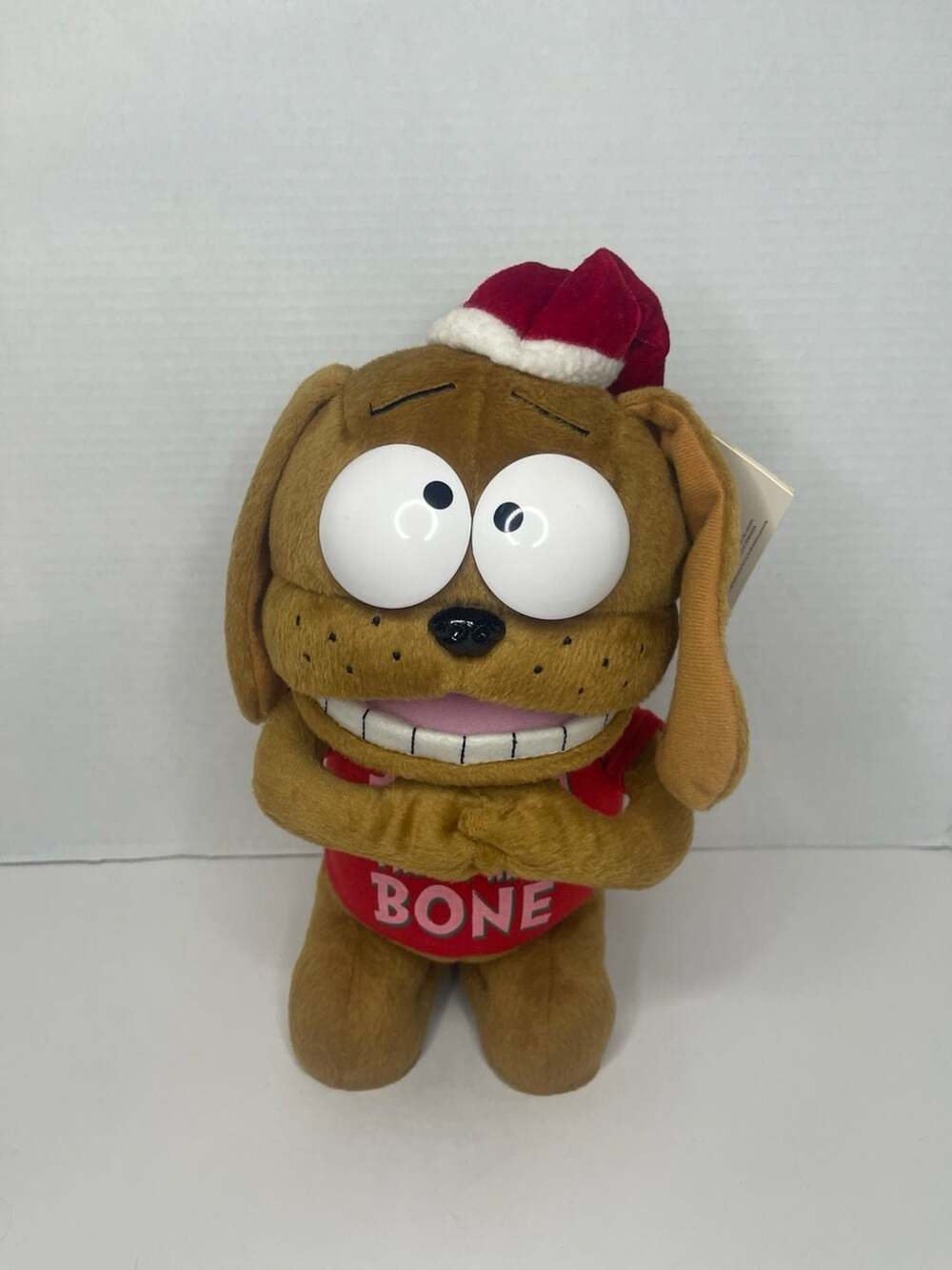 Fully Works Square Island Animated Begging Puppy Plush Santa Hat Christmas Dog